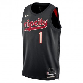 Dres Portland Trail Blazers Anfernee Simons Nike 2023-24 City Edition Crno Swingman